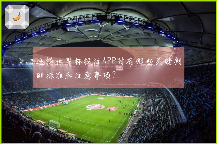 选择世界杯投注APP时有哪些关键判断标准和注意事项？